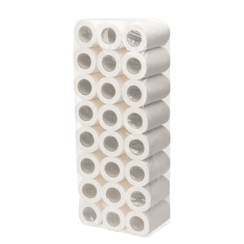 Hotel hollow roll paper towel 40g 120 rolls hotel toilet small roll paper raw wood pulp 4 layers thickened roll paper towel