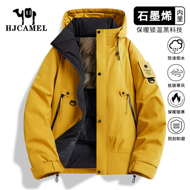 Camel HJCAMEL New Autumn and Winter Cotton Clothes Warm Casual Charge Clothes Men and Women Cotton-Padded Jacket Waterproof Jacket Graphene
