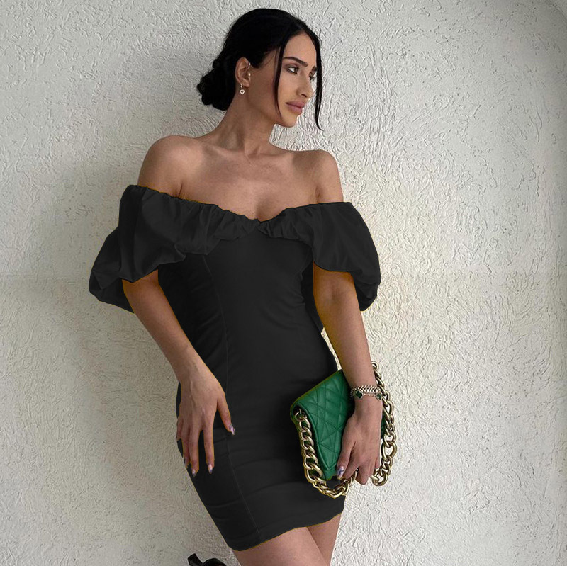 192g Weight Above Knee Dress Length Type Short Sleeve Sleeve Length Sheath Dress Dresses Type Polyester Fabric Type Mid Waist Waist Line Holiday Occasion Boat Neck Neckline Slim Fit Type Solid Color Pattern Summer Season Women's Gender Elegant Style Wholesale Women's Elegant Solid Color Holiday Boat Neck Short Sleeve Sheath Dress 42