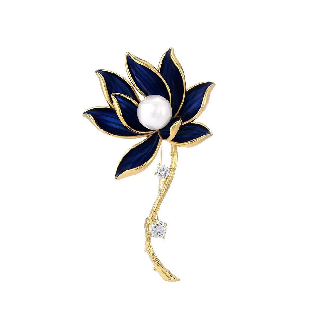 Broche de luxe en cristal léger haut de gamme pour femme, simple et tendance, accessoire de mode, broche en perles en gros_voghion.com