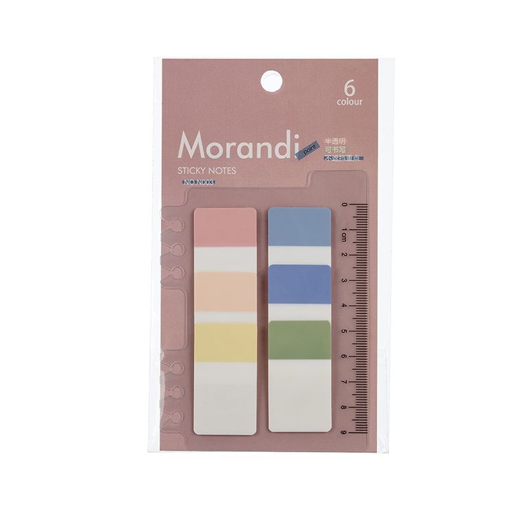 Morandi Translucent 6-Color Sticky Notes Memo Pad Message Notes Pet Stickers Sticky Notes for Journaling, Tearable