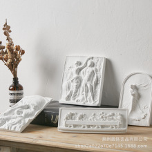 北欧ins风复古罗马浮雕人物石膏像雕塑家居软装摆件立体版画礼品