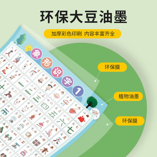 Pictographic literacy wall chart for 3-6 years old children and babies to see pictures and enlighten early education to recognize wall stickers and hanging pictures wholesale