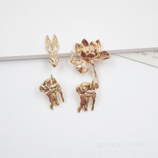 Rabbit Warhorse Lotus Collar Needle Clothes Decoration Buckle Suit Collar Accessories Anti-slip Pin Buckle Seam-free Buckle