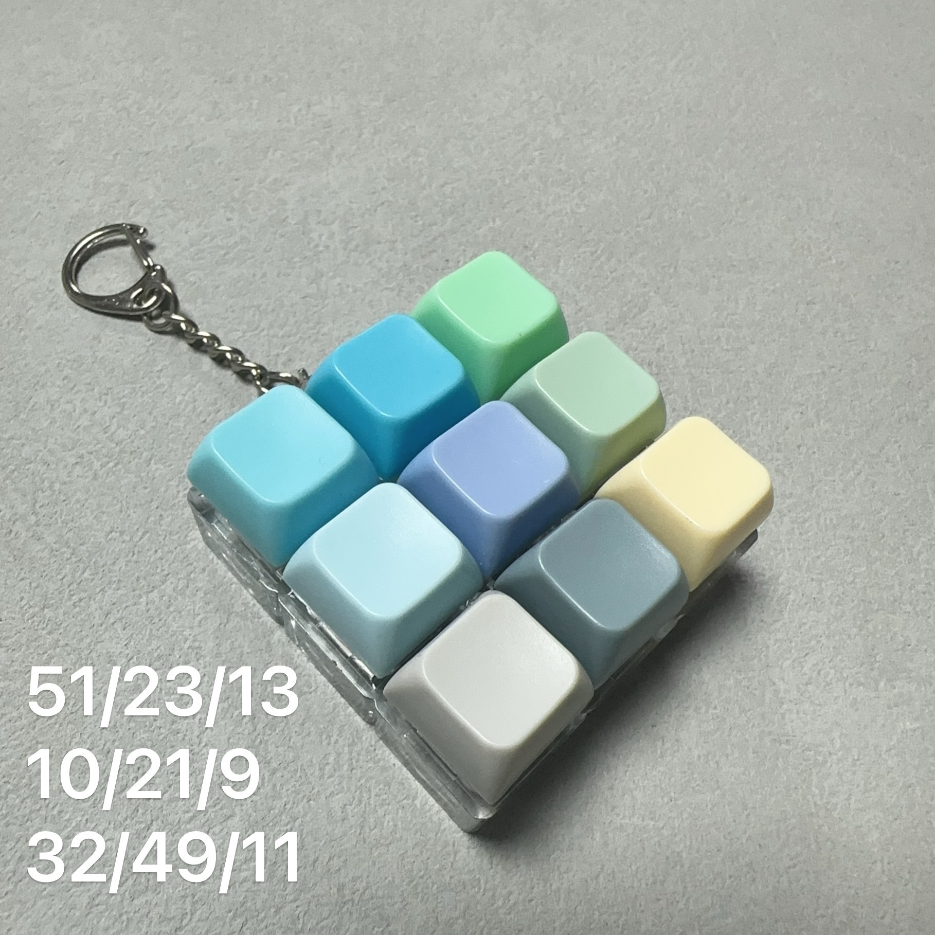 Nine-key transparent shell-blue gray purple
