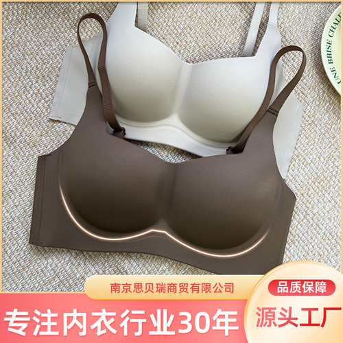 Holographic Cloud-Like Bare Nipple Bra for Women, Small Cup Push-Up, Anti-Sagging, Soft Support, Wireless, Bralette