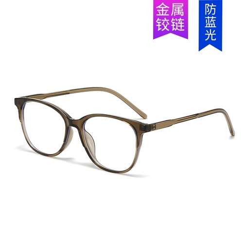 New stylish small round frame Korean blue light blocking glasses, ultra-light and fashionable, trendy glasses frame for girls, natural face revealing flat mirror