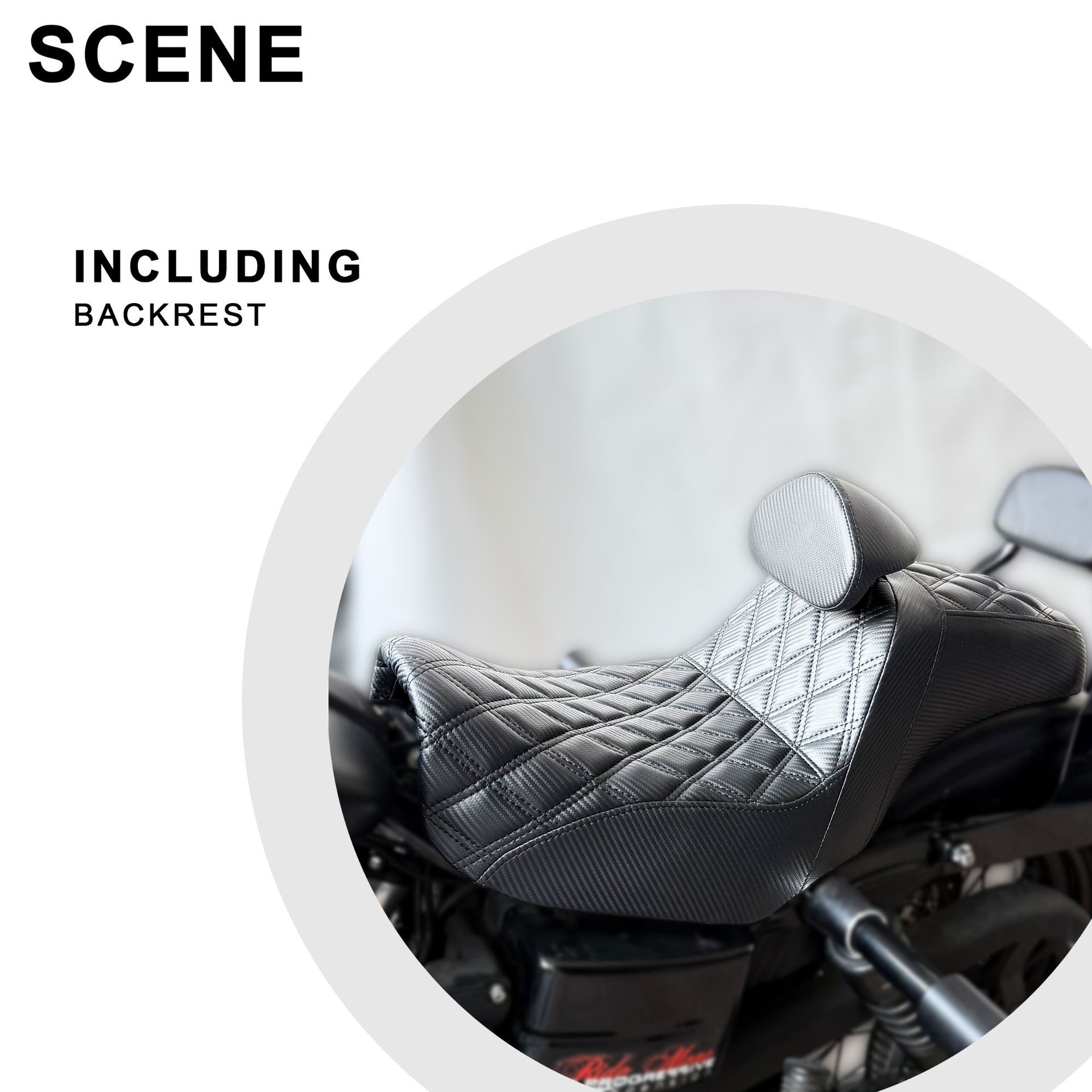 Motorcycle Seat Cushion Suitable for Harley 06-17 Dyna Road King Street Biker Step Seat Cushion with Detachable Small Backrest
