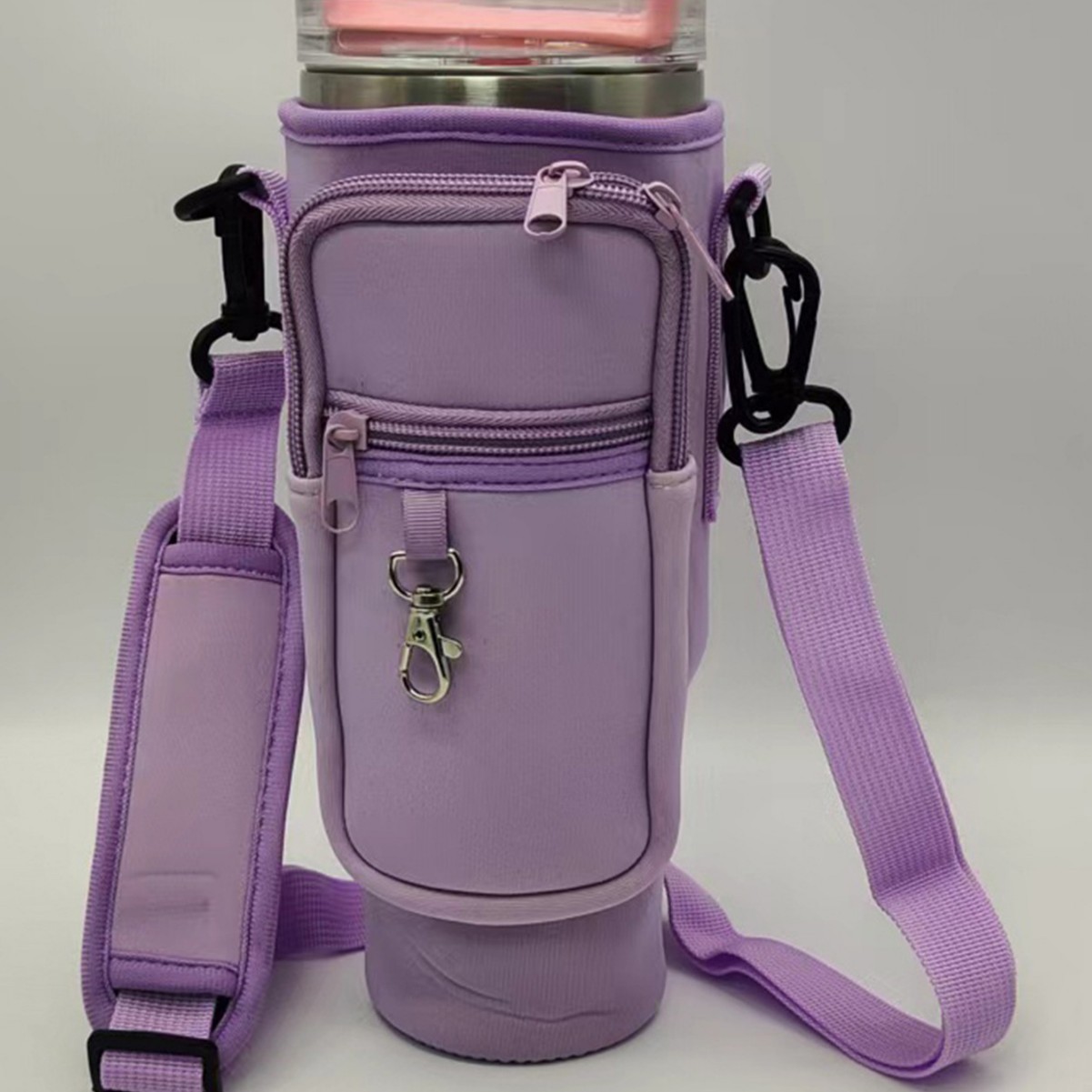 라이트 퍼플 (키체인 + 더블 지퍼 + 카라비너 + 스팟 배송)