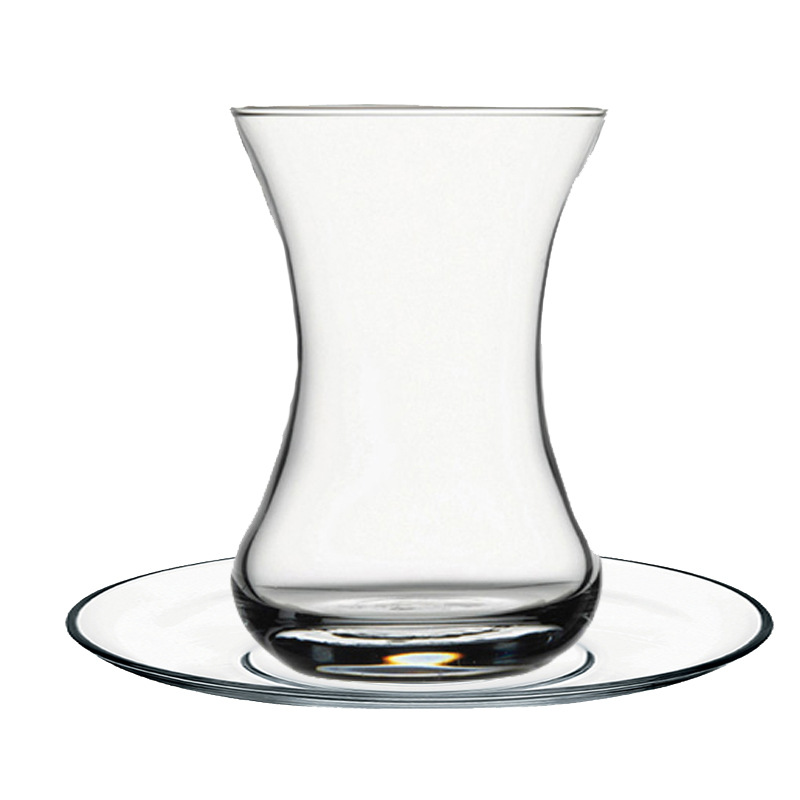 A5L土耳其紅茶杯配碟小吃碟布丁咖啡萃取小杯子無鉛特色鬱金香玻