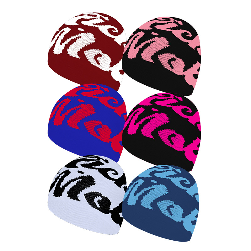 Jesenska in zimska ribiška črka, topla zunanja vetrovno odporna dvoslojna debela žakard pletena kapa_voghion.com