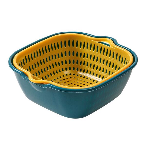 Double -layer vegetable basin drainage basket kitchen fruit plate…