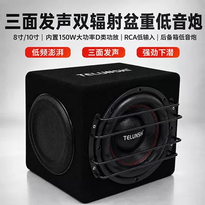 Source Factory 12V Car Active Subwoofer with Three-Sided Sound Output, Dual Passive Radiation Cone, Trunk Audio Wholesale