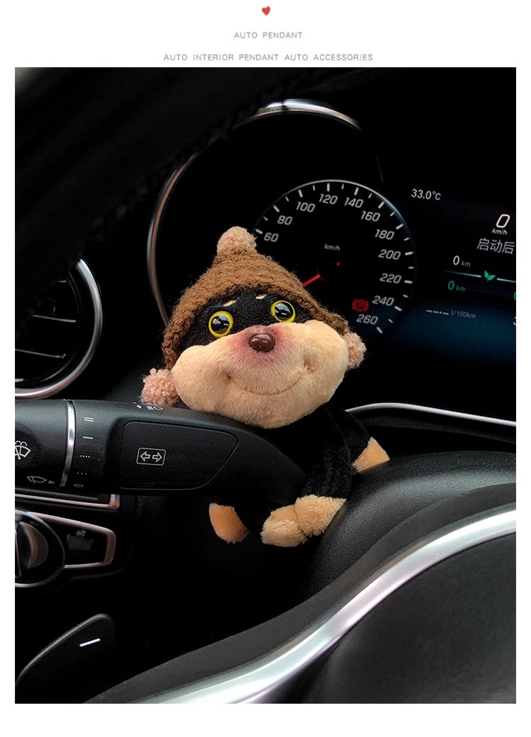 Cute Bee Dog Car Fender Decoration Car Doll Wiper Turn Signal Car Interior Accessories Ornaments for Women