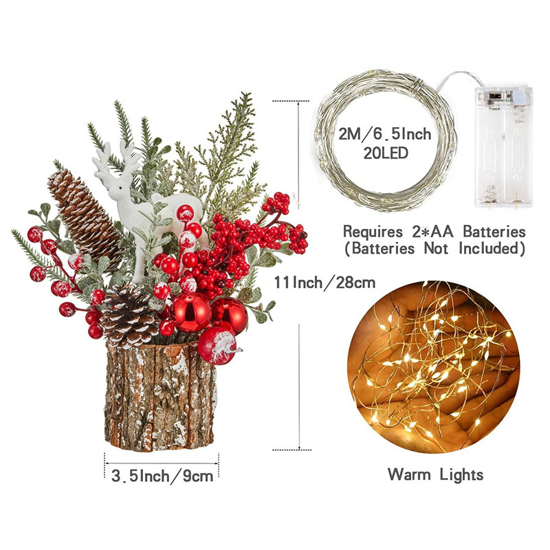 Amazon explosión DIY árbol de Navidad de escritorio simulación PE decoración de Navidad decoración para el hogar árbol de barril de corteza