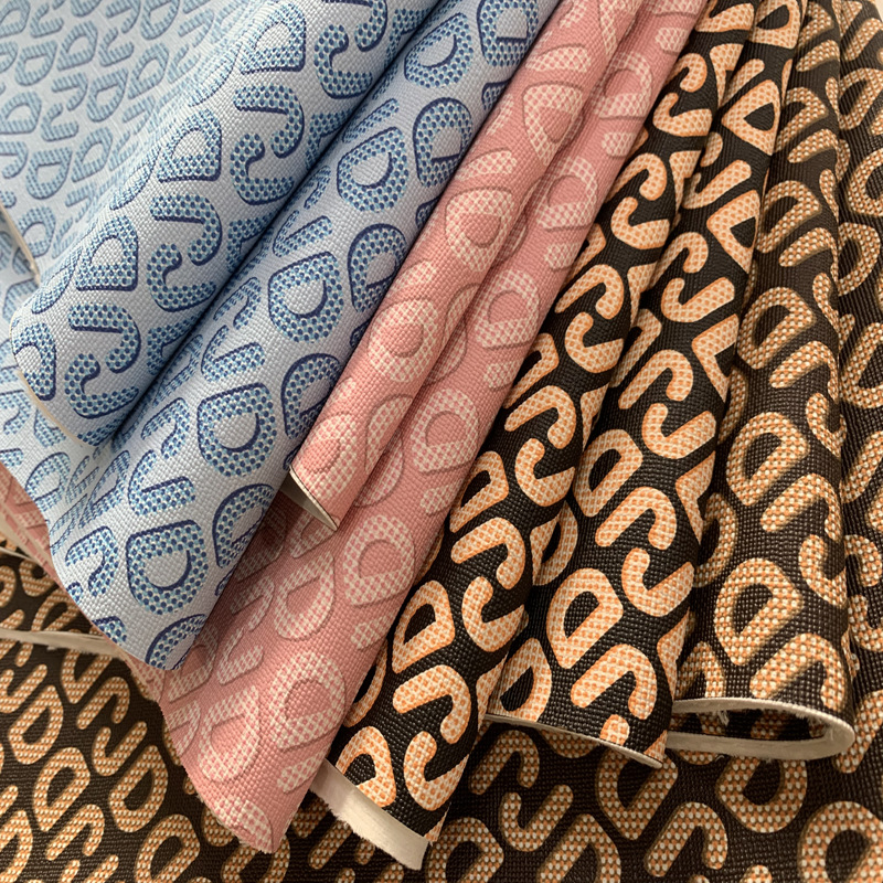 现货 1.2厚品质通用款老花J D字母PVC皮革女包手袋饰盒人造革面料