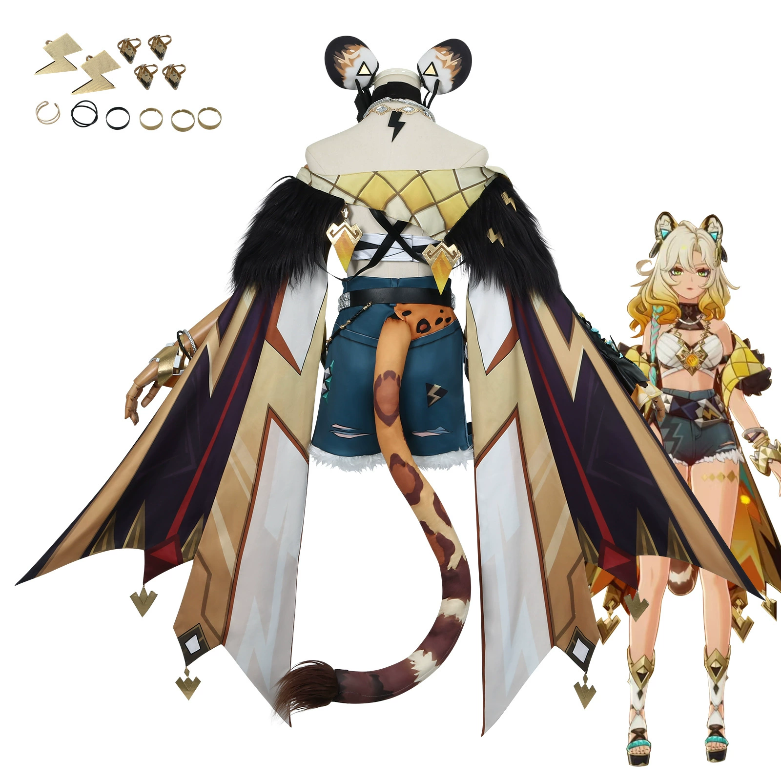 Genshin Impact Ната COS, персонаж Xinoning, косплей из игры, роликовые коньки, леопардовый женский костюм 2D