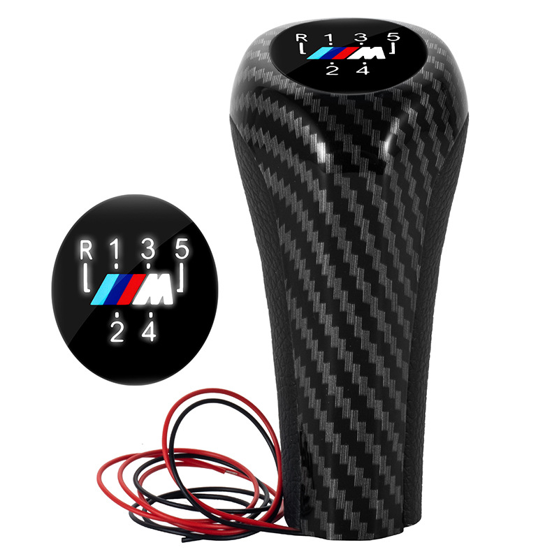 Modificación aplicable a nivel internacional para BMW, pomo de cambio de marchas manual con luz LED blanca, cabezal de palanca de cambios, accesorios para palanca de cambios