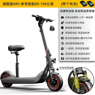 Qatlanan elektrik skuterlər – Scooter V10 - 48v-graylisted-brand-lithium-batterychaoyang-tubeless-tire4a-motorbattery-can-be-taken-out-80-100km-double-batteries-used-alternately-48v