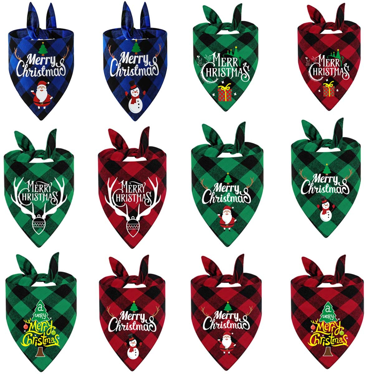 Tanpopo de algodón transfronterizo perro saliva Toalla de Navidad triángulo toalla mascota bufanda mascota ropa