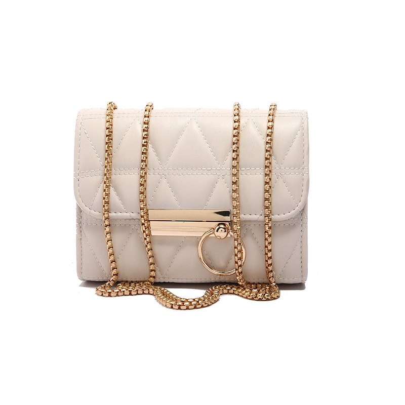 2024 invierno nuevo triángulo auto personalidad costura de cadena de color sólido bolso de moda de hombro sólido bolso de tramo inclinado