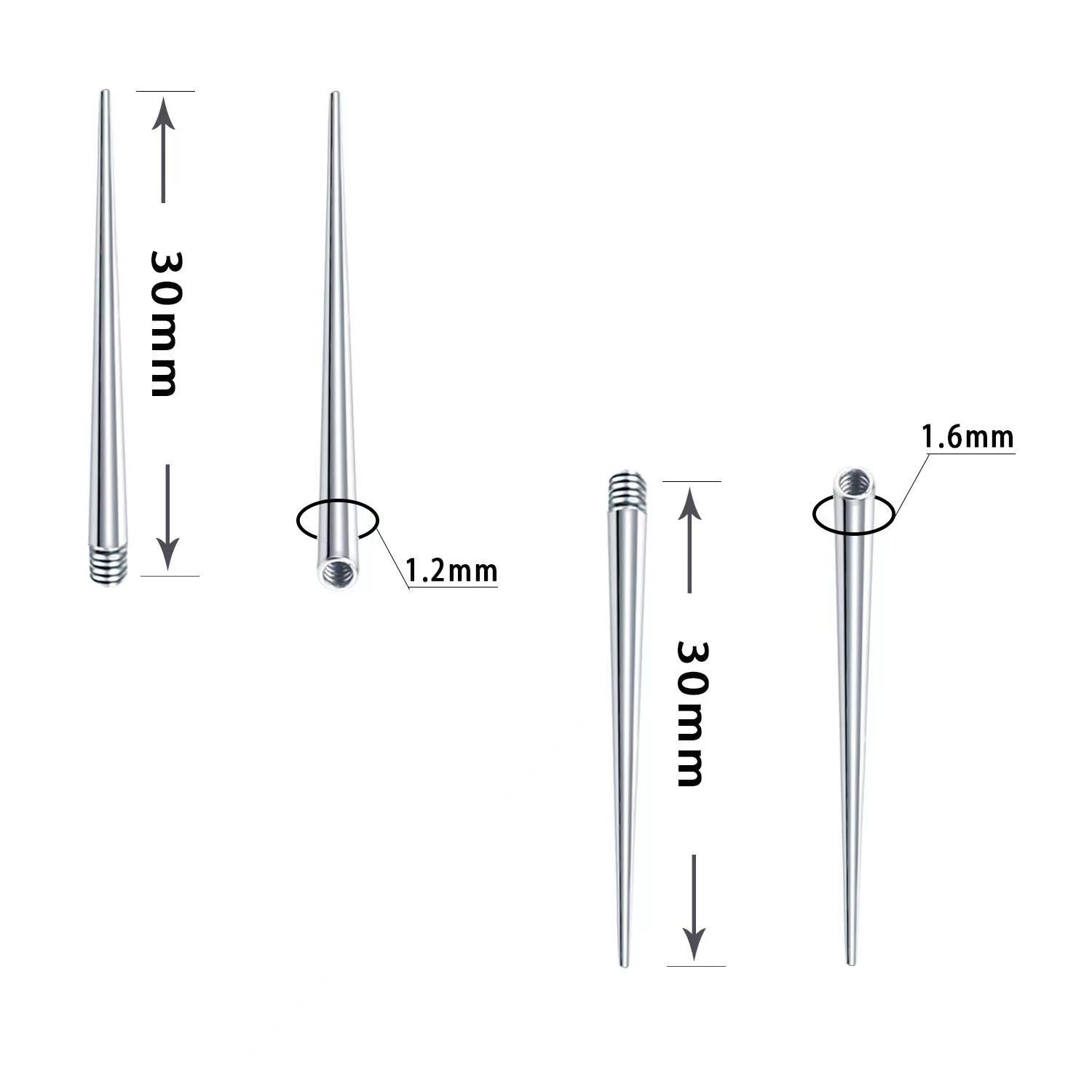 Guide Rod Perforation Auxiliary Stainless Steel Guide Needle Lip Nail Guide Rod Titanium Alloy Earring Guide Needle Internal Thread Rod