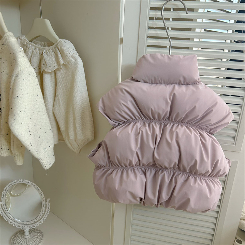 Qianqi niñas chaleco de invierno nuevo chaleco de invierno de aire extranjero para niños chaleco de algodón de invierno bebé calentamiento hombro clips