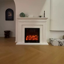 大理石壁炉架欧式壁炉装饰柜汉白玉石材石雕别墅客厅家用壁炉