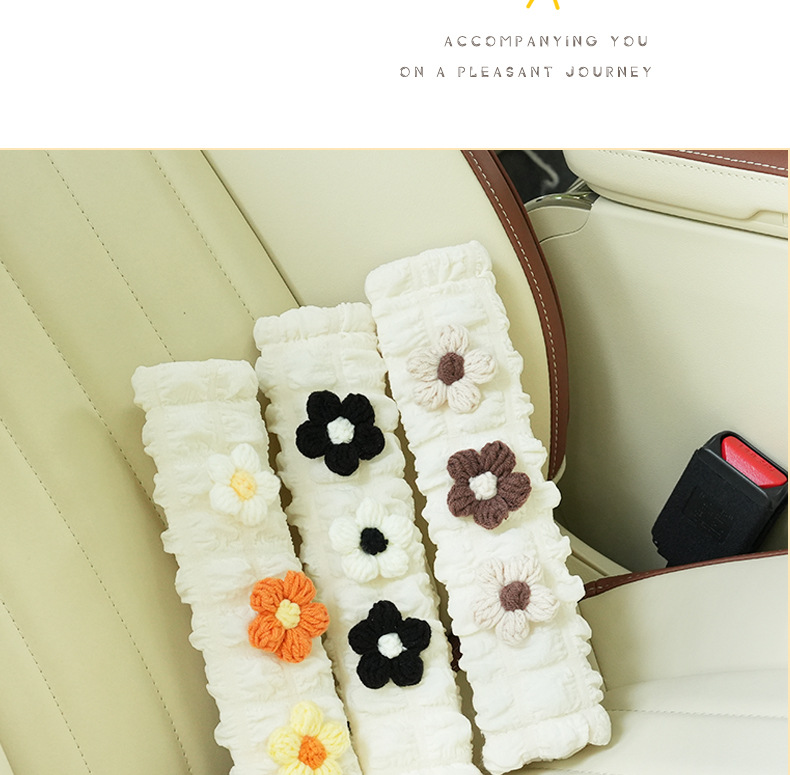 Car Seat Belt Shoulder Cover Internet Celebrity Puffy Car Soft Anti-Rein Protective Cover Goddess Car Decoration Supplies