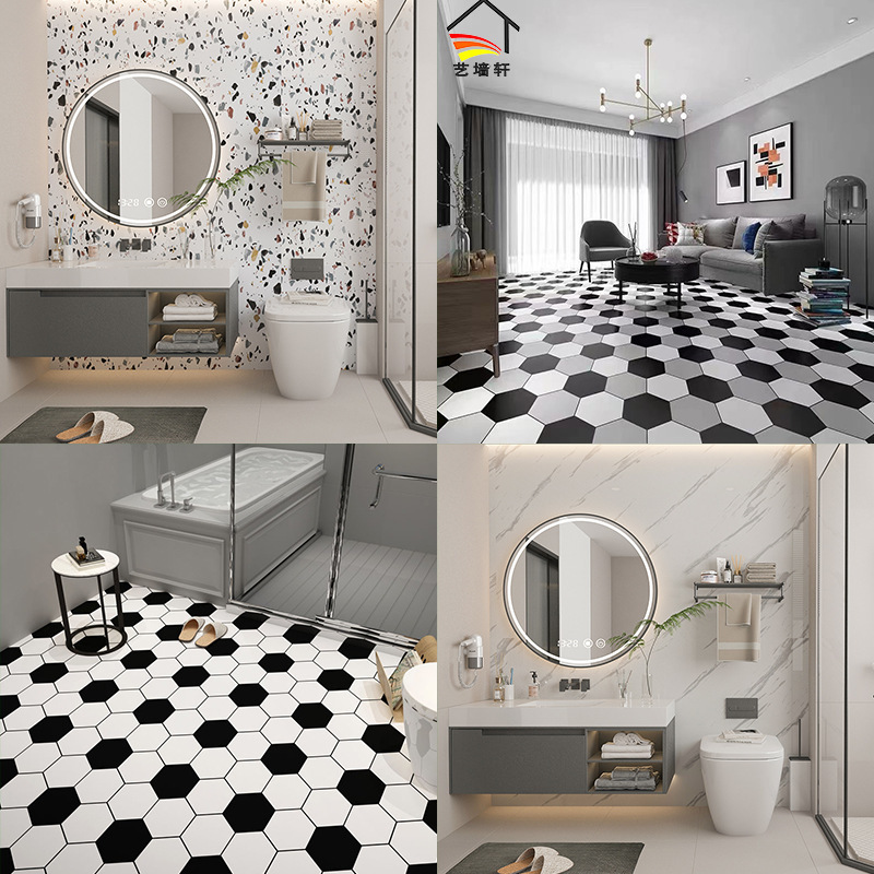 Guangzhou factory wholesale floor stickers self-adhesive toilet waterproof floor stickers ceramic tile thickened bathroom stickers non-slip wear-resistant Guangzhou factory wholesale floor stickers self-adhesive toilet waterproof floor stickers ceramic tile thickened bathroom stickers non-slip wear-resistant