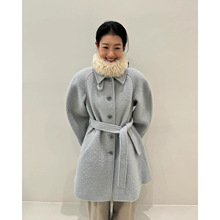现 2025冬季新款韩国设计师amom*nto高领羊驼羊毛呢大衣