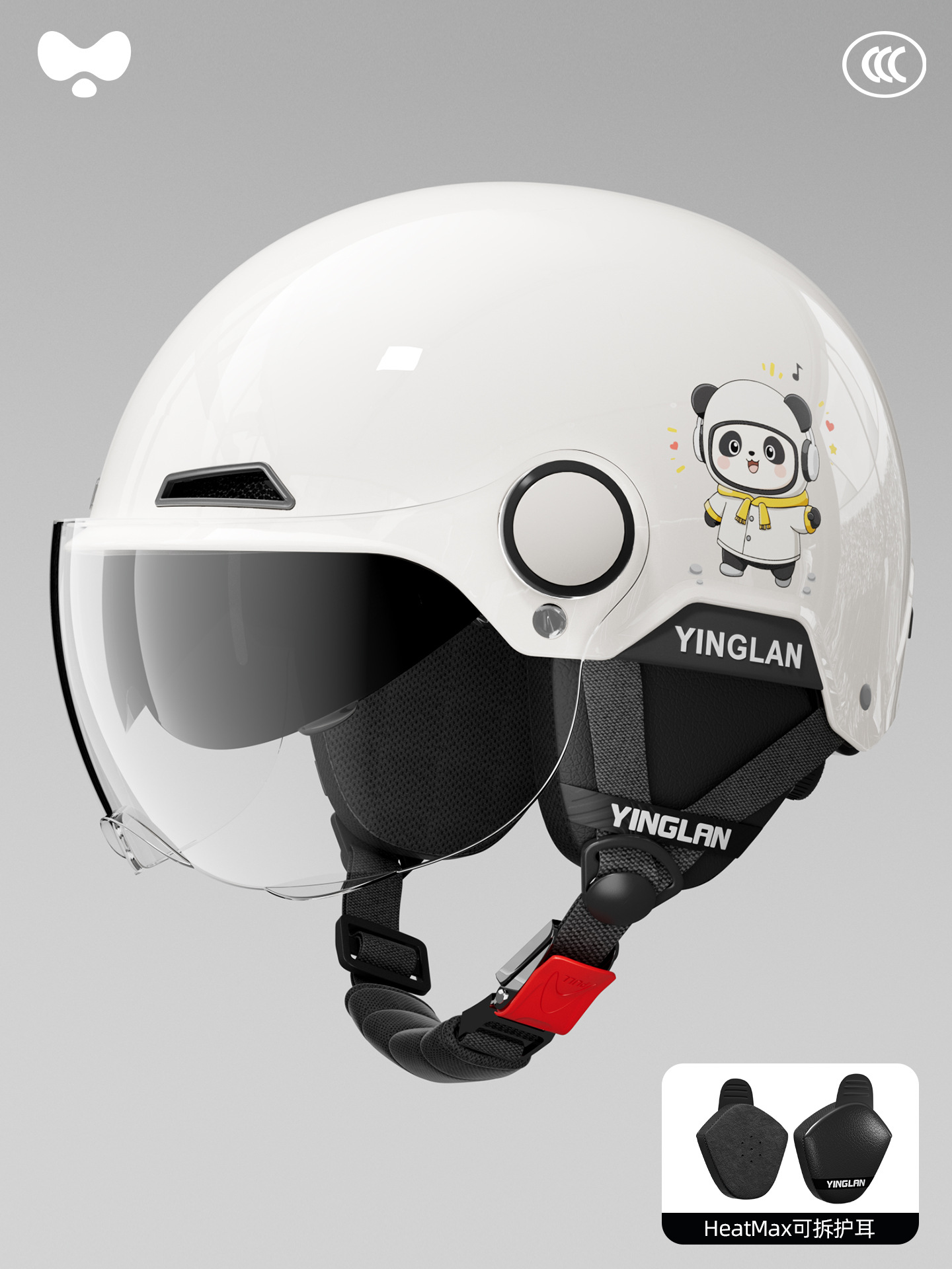 Universal – 3C Certified Motosiklet kaskı (dəbilqə) - 3c-rock-bear-inner-and-outer-double-mirror-four-seasons-detachable-one-size