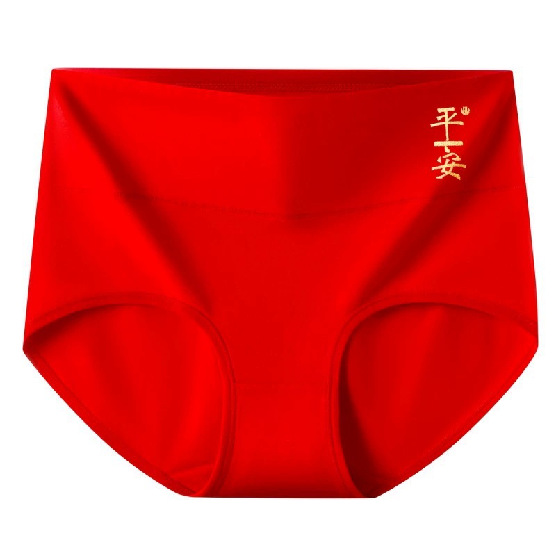 Модный пояс для талии, хлопковое красное нижнее белье, festive pants, большой размер, высокая талия