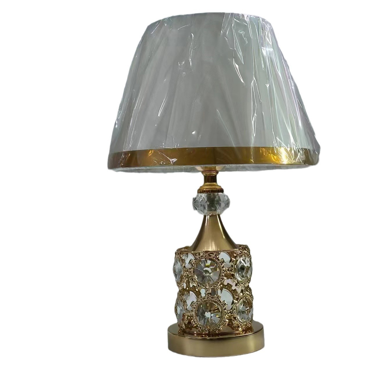 Lámpara de mesa de hierro, estilo moderno minimalista, sin fuente de luz, accesorios del cuerpo principal con pantalla de tela, lámpara de noche al por mayor. image 6