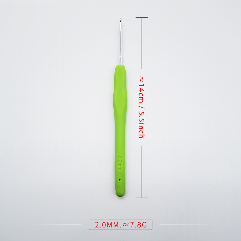 TPR crochet de mango suave, crochet de mango suave sólido, crochet de algodón, crochet de lana, crochet de mango suave de arco iris tejido a mano