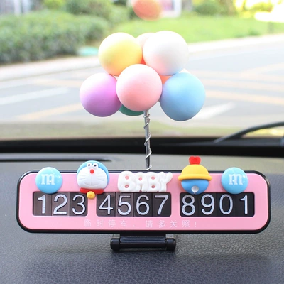 Parking Number Plate, Cute Popular: Nömrəli dayanma kartı - pink-parking-card-colored-balls