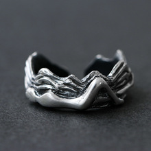 千叶原创《江山美人》 戒指情侣开口戒925泰银文艺对戒男女古风