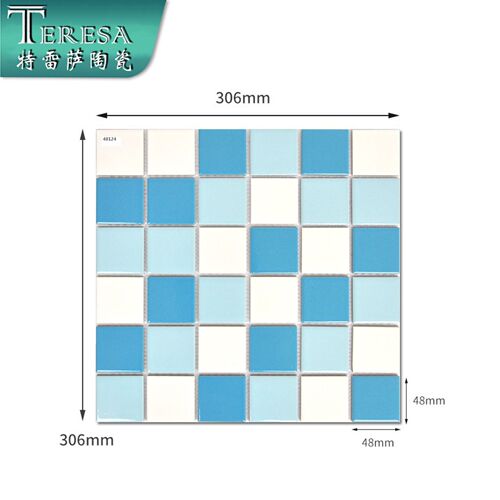 Wholesale blue ceramic swimming pool mosaic particles boutique hotel swimming pool water pool hot spring tiles mosaic