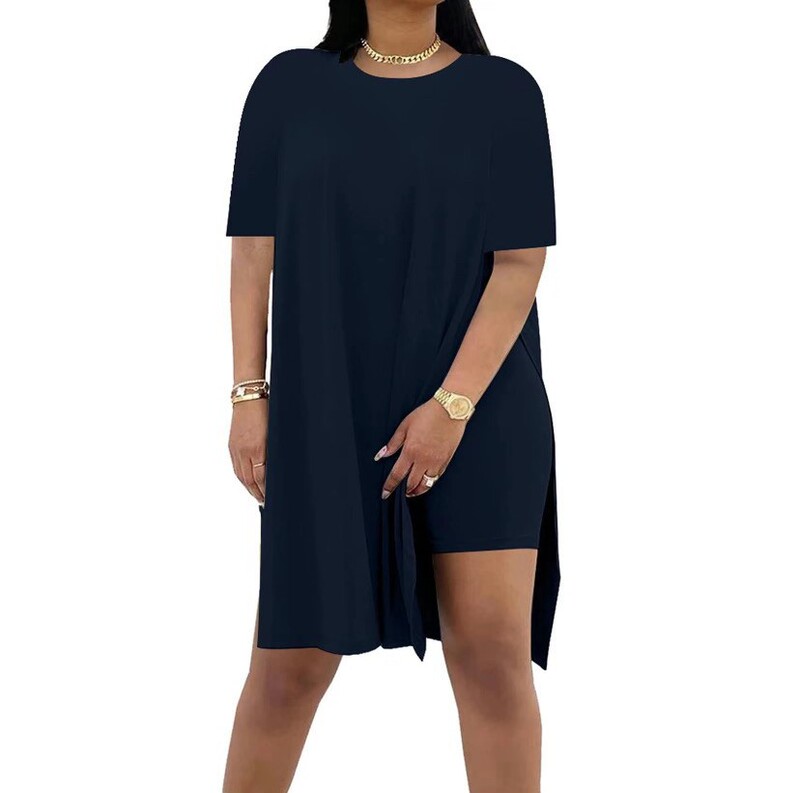 Amazon Cross-Border Foreign Trade Hot-Selling Casual Suit 2026 Summer Solid Color Loose Round Neck Short-Sleeved Pants Two-Piece Set Amazon Cross-Border Foreign Trade Hot-Selling Casual Suit 2026 Summer Solid Color Loose Round Neck Short-Sleeved Pants Two-Piece Set