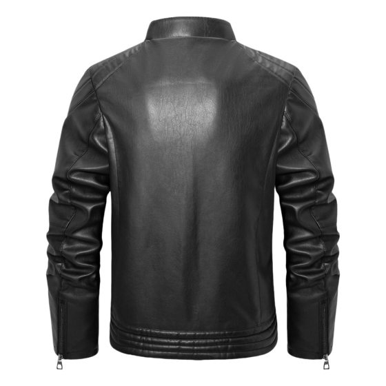 Cross-border Hot Selling Men's Motorcycle Leather Fashion Youth Leisure Artificial Leather Jacket Foreign Trade plus size PU Leather Jacket