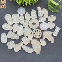 555 冰白玉髓玛瑙观音佛貔貅平安扣无事牌如意锁树叶葫芦莲花福袋