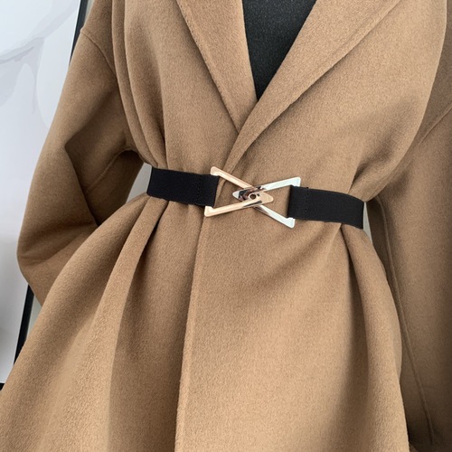 Wholesale Korean style triangular buckle waistband, simple, fashionable and versatile belt for women, elastic elastic waist, slimming