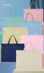 A4 file bag canvas maternity prenatal check-up information storage file folder large capacity zipper bag with logo printing