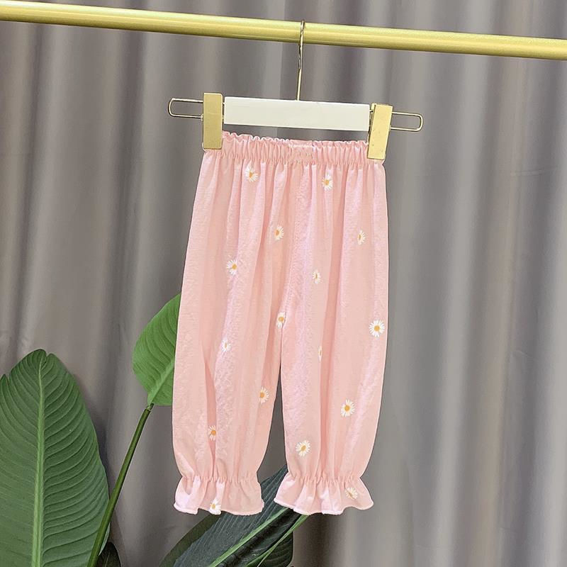 ジーンズ、レディースパンツ、夏用薄手パンツ、女の子ベビー防蚊パンツ、夏用オリンピックアイスシルクコットン子供服|undefined