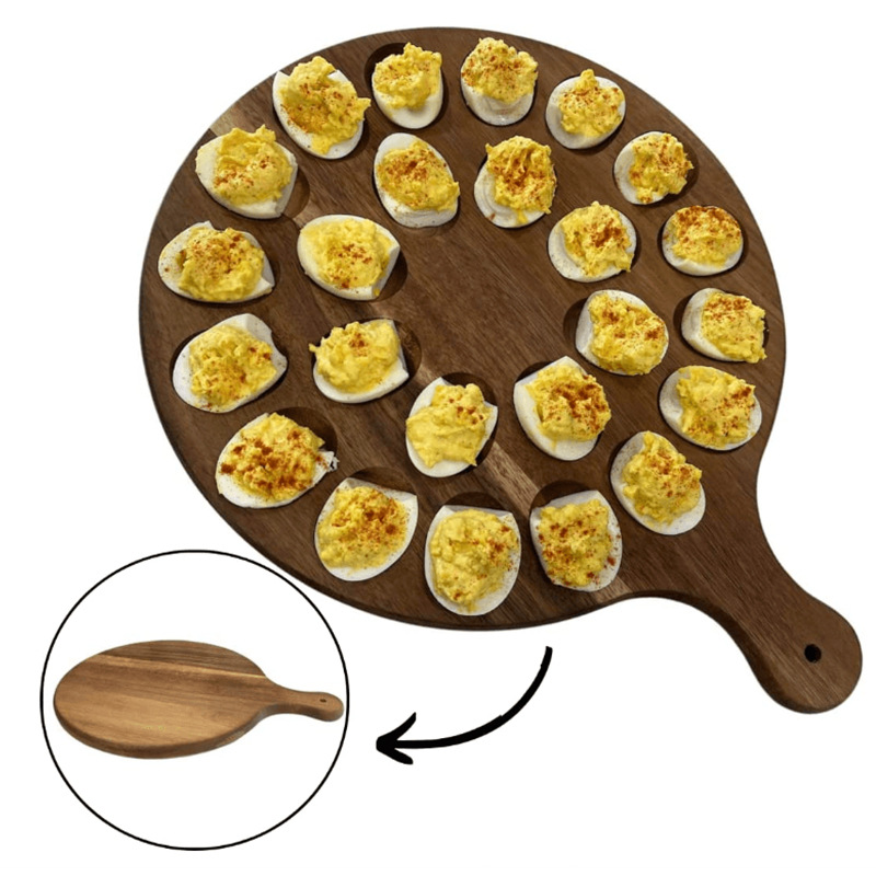 Holder de huevos de madera sólida huevo caja de almacenamiento de huevos soporte creativo japonés desayuno refrigerador huevo de madera bandeja de exhibición image 4