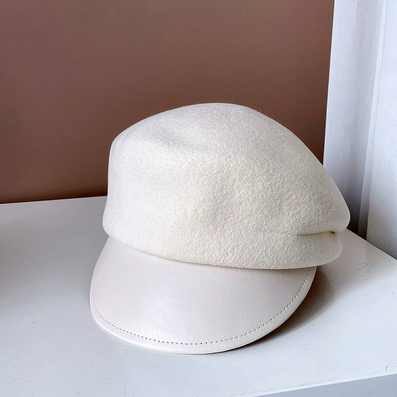Demi-season woolen keep warm retro cap