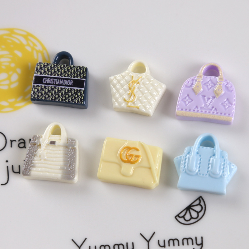 Cartoon DIY Designer Bag Resin Accessories Ornaments Cream Glue Hairpin Phone Case Shoe Buckle Keychain Pendant 6 Styles