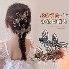 Qimin の新しいラインストーンホットダイヤモンドリボンヘッドバンドヘアピンバッグ靴帽子衣類子供プリンセスジュエリーアクセサリー