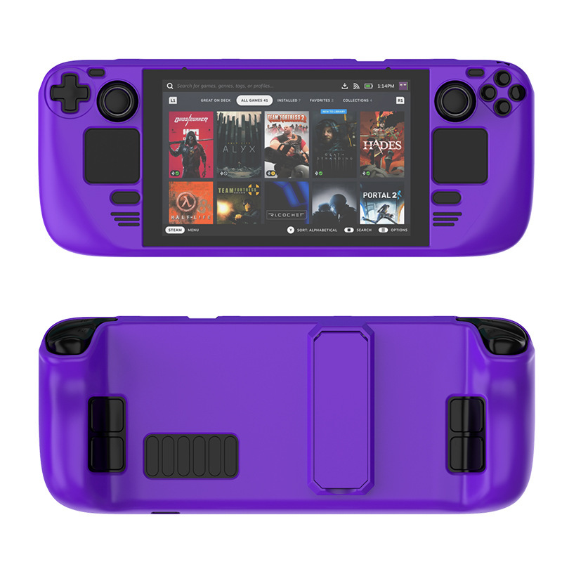 Steam deckカラー保護ケースの肌に優しいOled PC材質保護カバーのスタンド付き部品を適用します|undefined