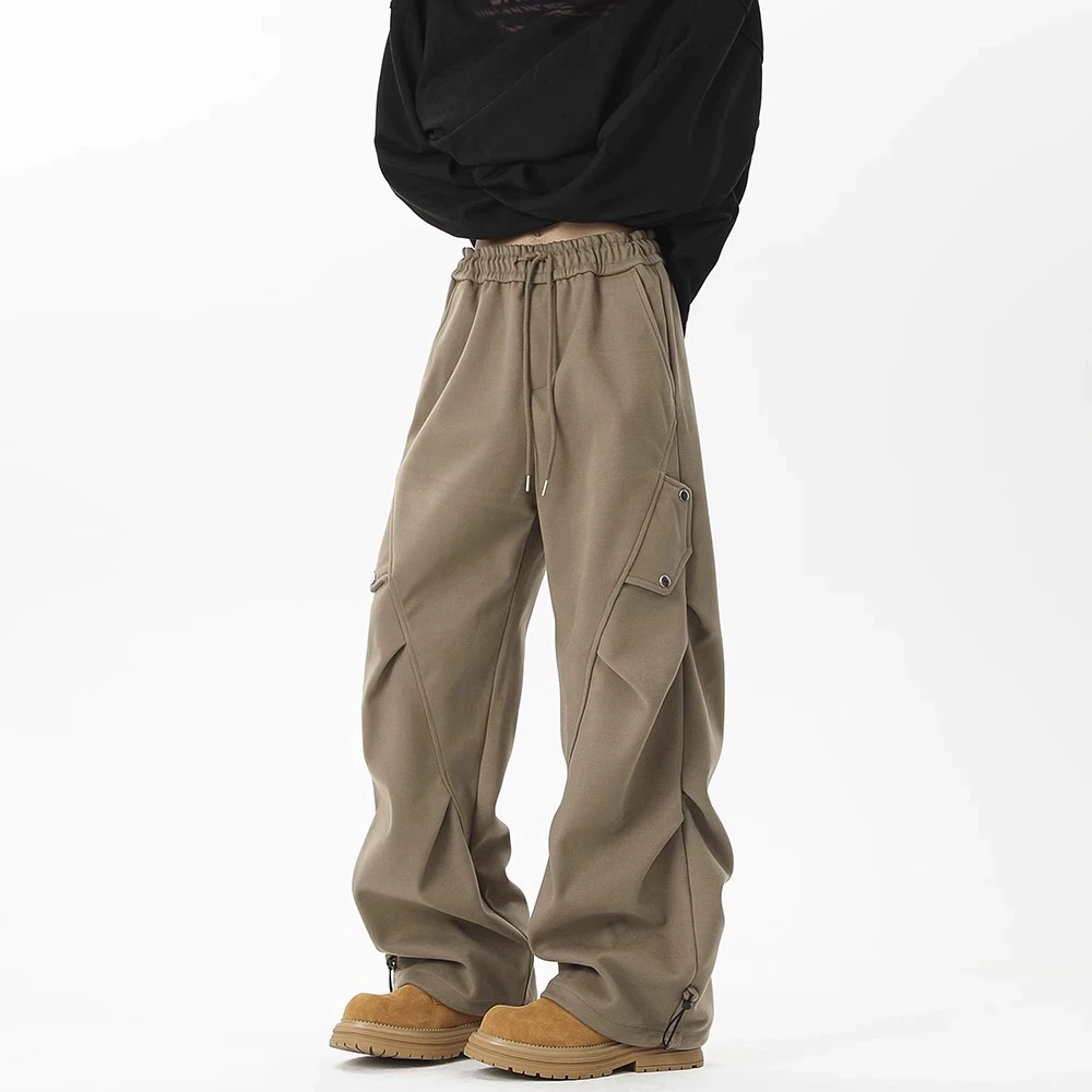 Толстые тяжелые шерстяные повседневные брюки мужской осенний и зимний прилив дизайн